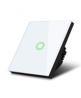 Maclean Energy MCE702W Touch light switch, single, glass, white with round button,