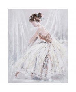 Eļļas glezna 80x100cm, sieviete baltajā kleitā