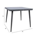 Table ANDROS 90x90xH75cm, grey