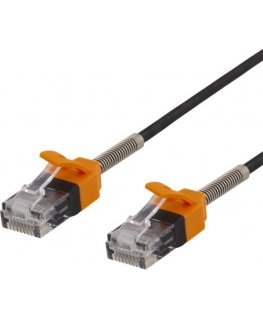 Cable DELTACO GAMING Cat6a, U/UTP, 500MHz, 2m, black / GAM-036