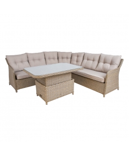 Garden furniture set PACIFIC table, corner sofa