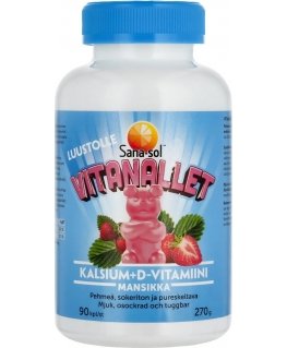 Sana-sol Vitanallet Kalsium + D-vitamiini, 90 kpl