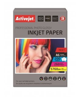 Activejet AP6-260GR200 fotopapīrs A6 Balts Spīdums