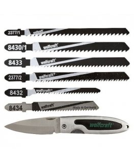 Volfcraft peilis su 70 mm tiesaus ašmens ašmenimis, sulankstomas, Wolfcraft