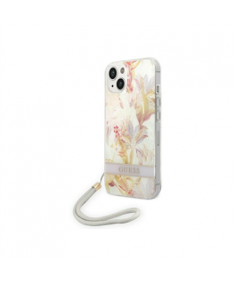 GUESS Hardcase Flower Strap GUOHCP14MHFLSU Back Cover, Apple, iPhone 14 Plus, Violetinė, 6.7 "