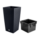 Prosperplast Pot with insert Rato Square DRTS265 anthracite
