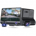 RoGer 3in1 Car video recorder with integrated front / rear / inside camera / Full HD / 170 degree view