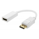Deltaco DP-HDMI44 video cable adapter 0.2 m DisplayPort HDMI Type A (Standard) White