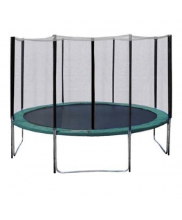 Trampoline with enclosure and green pad D426cm