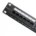 QOLTEC 54475 Patch panel RACK 24 jungtys kat.5E UTP Juodas