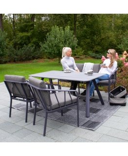 Dârza mçbeïu komplekts KAHLA galds, dîvâns un 2 krçsli, pelçks