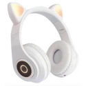 Invest Wireless bluetooth LED headphones, white cat ears