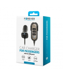 Forever Universal PC-01 car charger (4 x USB | 5,8 A) for passengers Black
