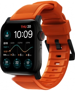 Nomad Rugged Strap, Apple Watch 49 / 45 / 44 / 42 mm, orange / black