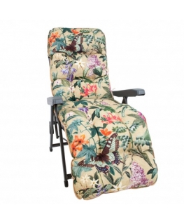Deck chair BADEN-BADEN, beige floral pad