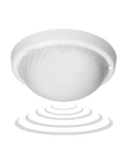 Orno 7070T / MAT-ALFA / MS / PL, lamp with microwave motion sensor, 75W, E27, IP44, IK10, opal polycarbonate