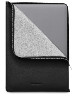 Woolnut Leather Folio protective case 16" MacBook Pro, black