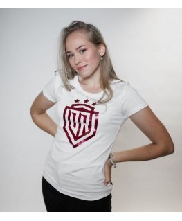 Dinamo - Women's T-SHIRT XS «DINAMO» WITH RED METALLIC PRINTING White