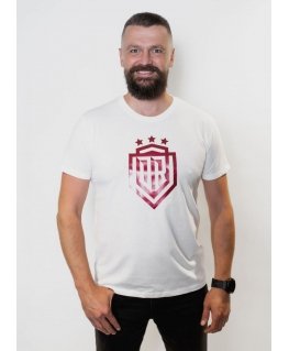 Dinamo - Men's T-SHIRT 2XL «DINAMO» WITH RED METALLIC PRINTING White