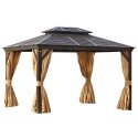 Gazebo SUNSET 3x4xH2/2,7m, brown/beige