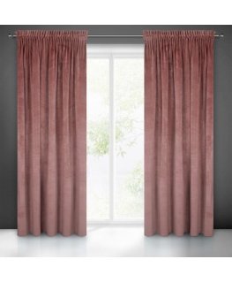 Naktinė užuolaida iš minkšto aksomo Eurofirany DIVA LINE RIA 140X270 cm, juosta/ tunelis/ kabliukai, 300g/m2, spalva: tamsiai ro