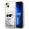 Karl Lagerfeld KLHCP14XLNHCS iPhone 14 Pro Max 6.7 Inch Silver/Silver Hard Case Glitter Choupette Head