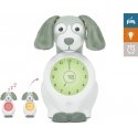 Alarm clock teaching a Zazu Davy sleep rhythm, dog, green