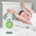 Alarm clock teaching a Zazu Davy sleep rhythm, dog, green