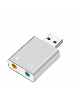 RoGer USB Audio card with microphone input / Virtual 7.1 / silver