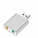 RoGer USB Аудио картa с микрофонным входом / Virtual 7.1 / серебряный
