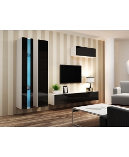 Cama Living room cabinet set VIGO NEW 1 white/black gloss