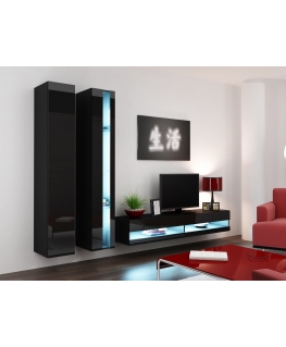 Cama Living room cabinet set VIGO NEW 5 black/black gloss
