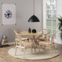 Dining table DUNCAN D105xH75cm, light oak