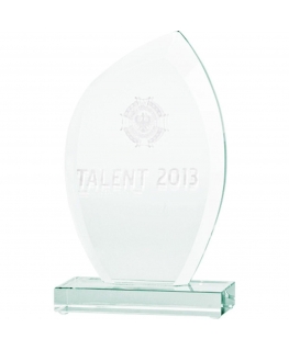 Tryumf 3D engraved glass trophy with case