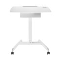 Maclean portable computer desk, adjustable height, with drawer, white for standing and sitting work, maximum height 113 cm - 8kg