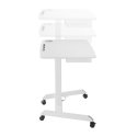 Maclean portable computer desk, adjustable height, with drawer, white for standing and sitting work, maximum height 113 cm - 8kg
