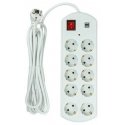 Plug EXD Household extension cord 5m, 10 sockets, 2x USB, with switch