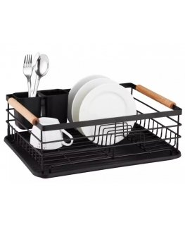 Dish drying rack, steel, black, 42.5x32x15.5 cm, Kinghoff. KH 1728