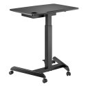 Desk Maclean laptop table, adjustable height, with drawer, black for standing and sitting work, maximum height 113 cm - 8kg max,