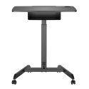 Desk Maclean laptop table, adjustable height, with drawer, black for standing and sitting work, maximum height 113 cm - 8kg max,