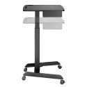 Desk Maclean laptop table, adjustable height, with drawer, black for standing and sitting work, maximum height 113 cm - 8kg max,