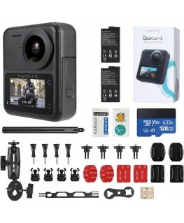 Kandao QooCam 3 360° Action Camera - Motorcycle Combo