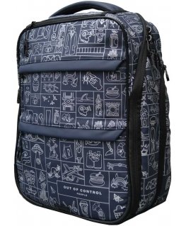 Shaped backpack SMILE collection OUT OF CONTROL PEOPLE, 27 liter capacity