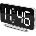GreenBlue GB383 Digital Clock with Alarm Clock and Thermometer Function Electronic Clock LED Display White