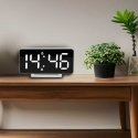 GreenBlue GB383 Digital Clock with Alarm Clock and Thermometer Function Electronic Clock LED Display White