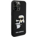 Dėklas Karl Lagerfeld 3D Rubber Karl and Choupette Case for iPhone 14 Pro Max Juodas
