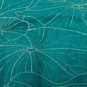 Eurofirany BLINK / 18 Velvet table runner with water lily leaf pattern, 35X180 cm, color: dark turquoise