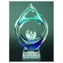Tryumf Engraved glass trophy with case