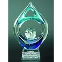 Tryumf Engraved glass trophy with case