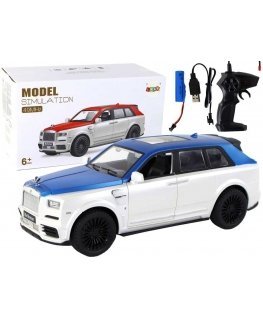 Lean Cars Car R/C 1:20 white and blue with remote control
